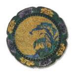 古九谷色绘芭蕉柳纹轮花大盘