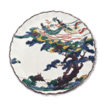 古九谷色绘天女纹轮花盘