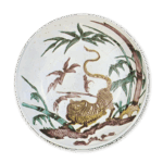 古九谷色绘竹虎纹大盘