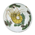 古九谷色绘虾藻纹大盘