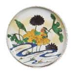 古九谷色绘莲池翡翠纹大盘