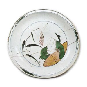 古九谷色绘布袋纹大盘