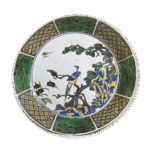 古九谷色绘山鸟纹大盘