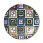 古九谷色绘石板纹双凤纹大盘