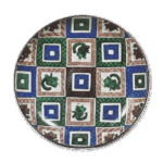 古九谷彩绘石纹凤凰纹大盘