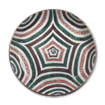 古九谷色绘几何纹大盘