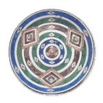 古九谷色绘几何纹大盘