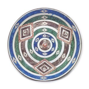 古九谷色绘几何纹大盘