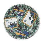 古九谷色绘花鸟百花纹大盘