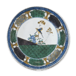 古九谷色绘秋草双鸟纹大盘