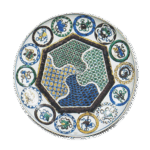 古九谷色绘捻文大盘