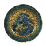 古九谷色绘松树纹轮花大盘