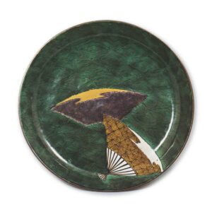 古九谷色绘扇流纹大盘