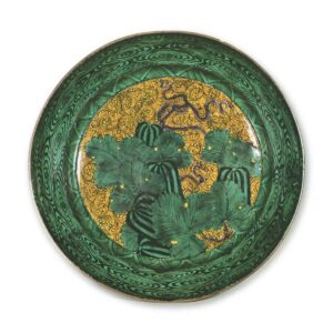 古九谷彩绘瓜纹大盘