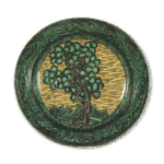 古九谷色绘树木纹大盘