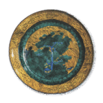 古九谷色绘山水家屋纹大盘