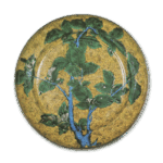 古九谷彩绘树木纹大盘