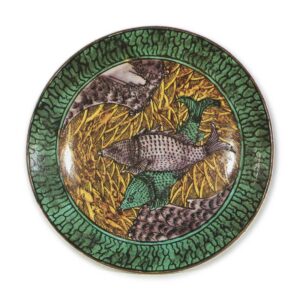 古九谷色绘双鱼纹大盘