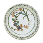 古九谷色绘花卉纹台盆