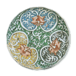 古九谷色绘花纹轮花台盆