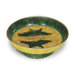 古九谷色绘向蝶纹台盆