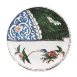 古九谷色绘牡丹纹盘