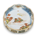 古九谷色绘鸳鸯纹轮花盆