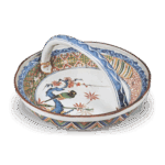 古九谷色绘松竹梅鸟纹手盆