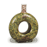 古九谷色绘唐草纹轮形瓶