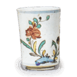 彩绘草花纹猪口