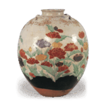 仁清色绘芥子图茶壶