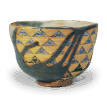 仁清色绘鳞波纹茶碗