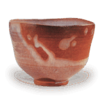 仁清流釉茶碗 铭片男波