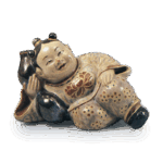 仁清色绘唐子水滴