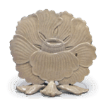 仁清白釉牡丹砚屏