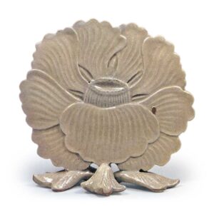 仁清白釉牡丹砚屏