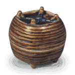 仁清彩绘卷轴香盒