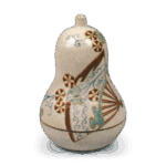 仁清色绘扇面纹瓢形香合