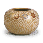 仁清色绘剑酢浆草纹茶器