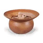 仁清白釉狮子鈕盖砂金袋水指