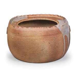 仁清流釉轮花平水指