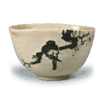 仁清锈绘鹃鸟图茶碗