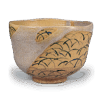 仁清色绘芒纹茶碗