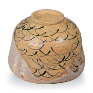 仁清色绘芒纹茶碗