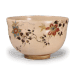 仁清色绘铁线莲纹茶碗