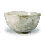 仁清锈绘葫芦藤蔓纹四方茶碗