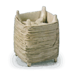 仁清銹絵糸卷盖置