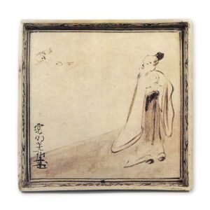 乾山锈绘观鸥图角皿