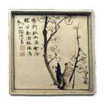乾山銹絵梅図角皿