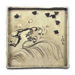 乾山锈绘波千鸟图角皿